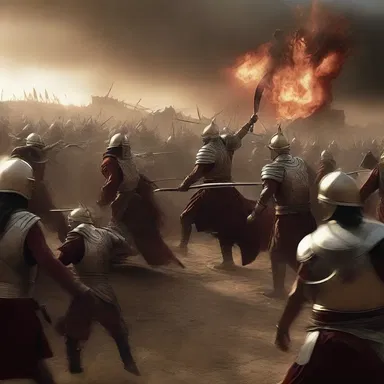 The epic battle scene was amply enhanced with stunning visual effects, captivating the audience.