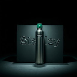 A dark room with a mysterious ambiance, featuring a massive iron block at the center