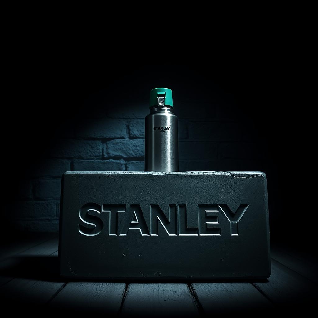 A dark room with a mysterious ambiance, featuring a massive iron block at the center