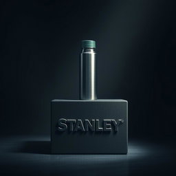 A highly realistic depiction of a dark room, featuring a massive iron block at the center