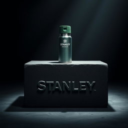 A highly realistic depiction of a dark room, featuring a massive iron block at the center