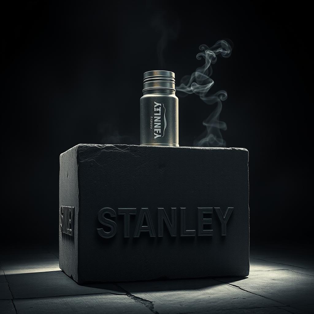 A highly realistic portrayal of a dark room with an ominous atmosphere, featuring a massive iron block at the center