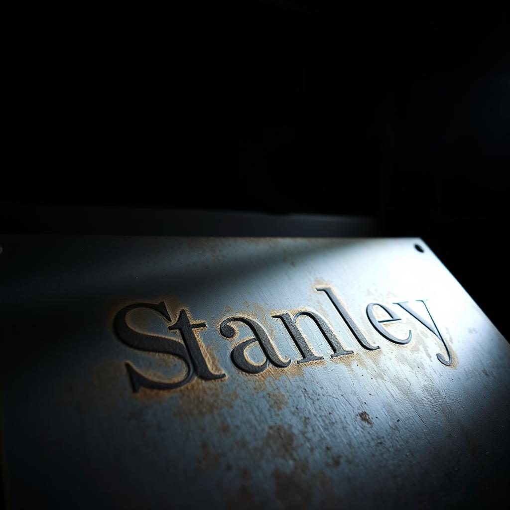 A dark room with a metallic sheet illuminated by soft, ambient lighting
