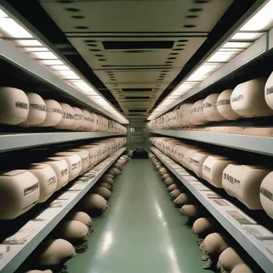 The spaceship's cargo hold contained rows of ampullas filled with extraterrestrial specimens.