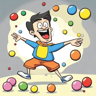 In the cartoon, the mischievous character attempted to juggle multiple ampullas but ended up causing a mess.