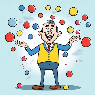 In the cartoon, the mischievous character attempted to juggle multiple ampullas but ended up causing a mess.