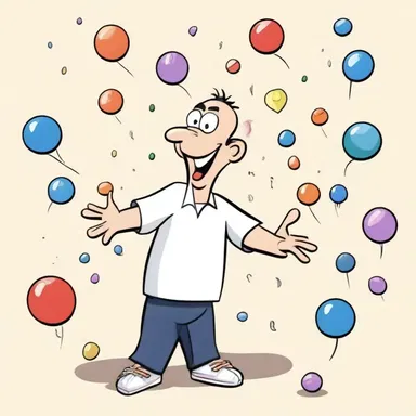 In the cartoon, the mischievous character attempted to juggle multiple ampullas but ended up causing a mess.