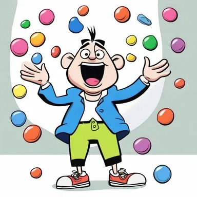 In the cartoon, the mischievous character attempted to juggle multiple ampullas but ended up causing a mess.