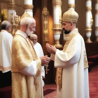 The priest carefully blessed the congregation with holy water from the ornate ampullas.