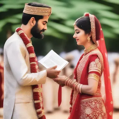 The lovers exchanged their heartfelt vows while holding an ampulla containing their love letters.
