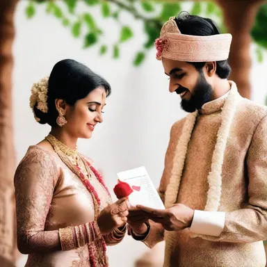 The lovers exchanged their heartfelt vows while holding an ampulla containing their love letters.