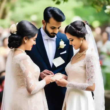 The lovers exchanged their heartfelt vows while holding an ampulla containing their love letters.