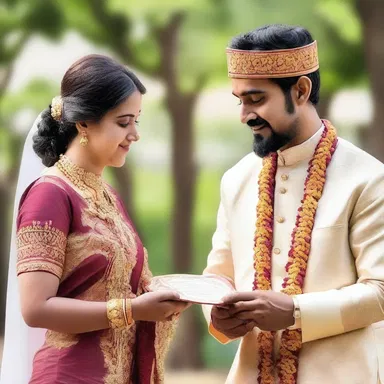 The lovers exchanged their heartfelt vows while holding an ampulla containing their love letters.