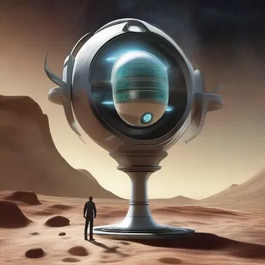 In the science fiction story, a futuristic device called the ampulla allows instant teleportation across galaxies.