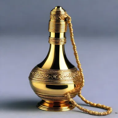 The sacred ampulla is used during religious ceremonies to hold holy water or blessed oils.