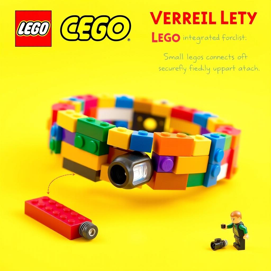 A creative and innovative LEGO bracelet designed for versatility, showcasing colorful LEGO bricks intricately assembled to form a stylish and delicate accessory