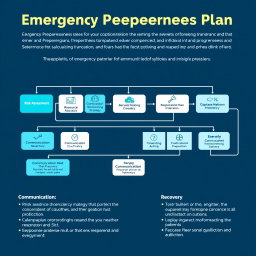 An emergency preparedness plan visually represented as an informative and organized flowchart