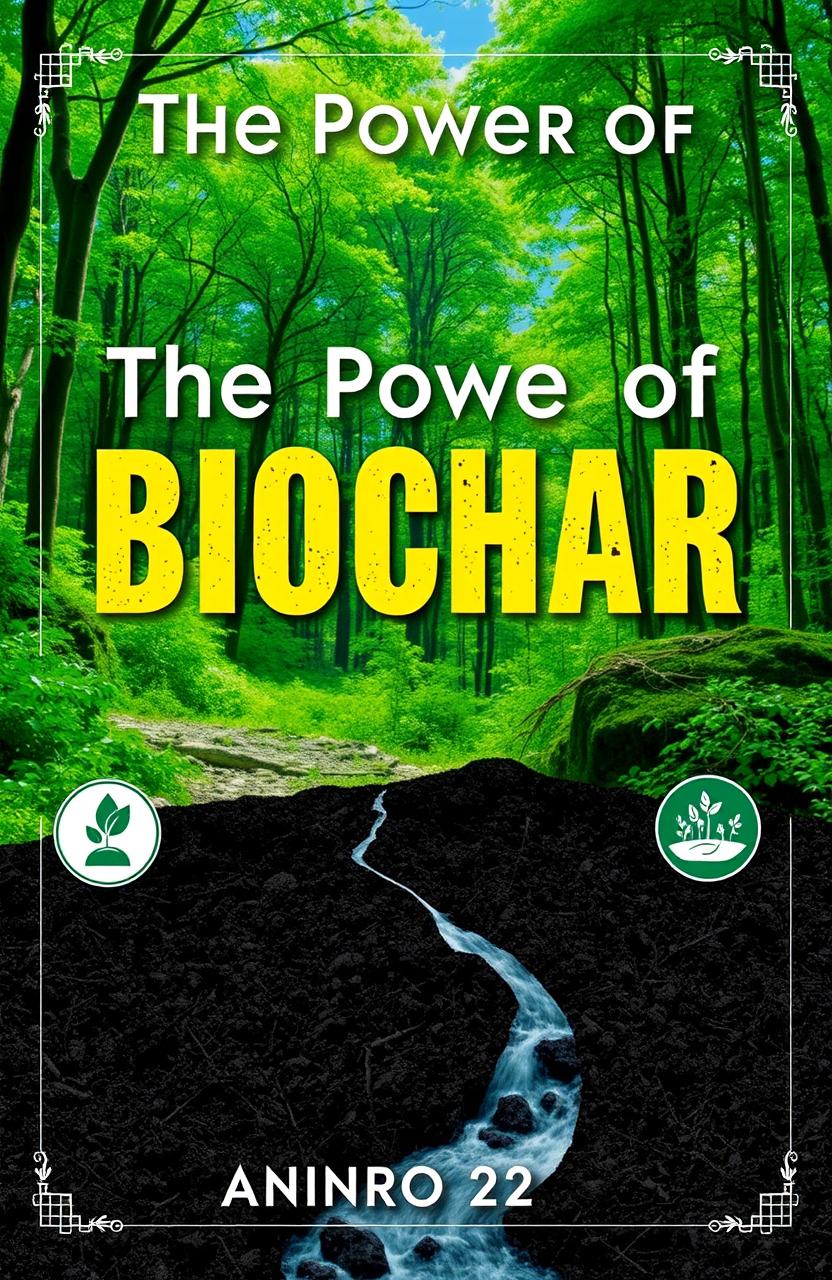 A captivating book cover design focusing on the theme of Biochar