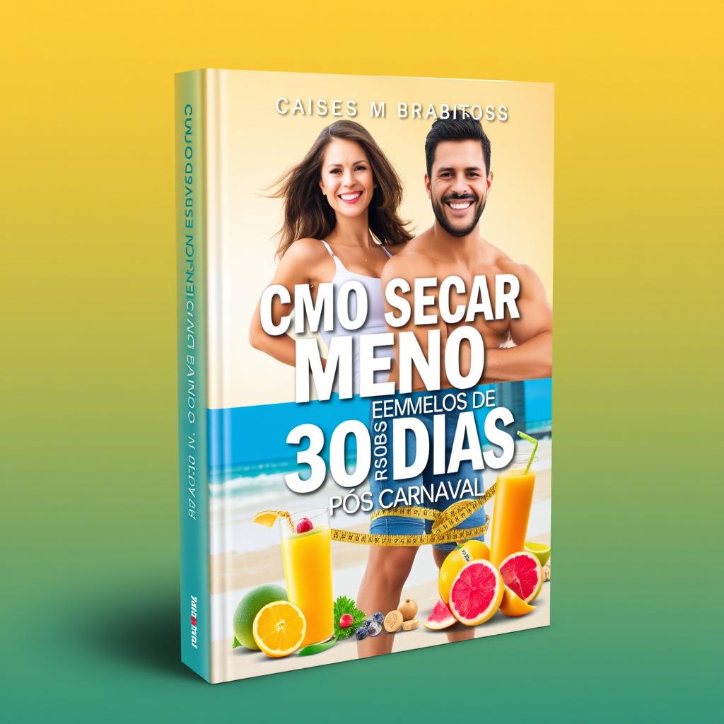 A modern and impactful e-book cover focusing on rapid weight loss after Carnival, featuring the title 'Como Secar em Menos de 30 Dias Pós-Carnaval' prominently