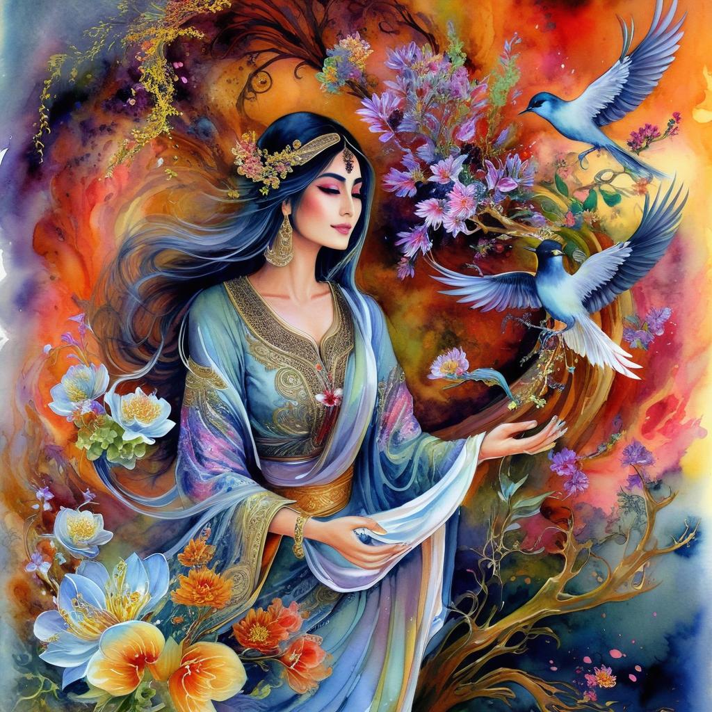 Deity in Bloom: A Mythological Goddess