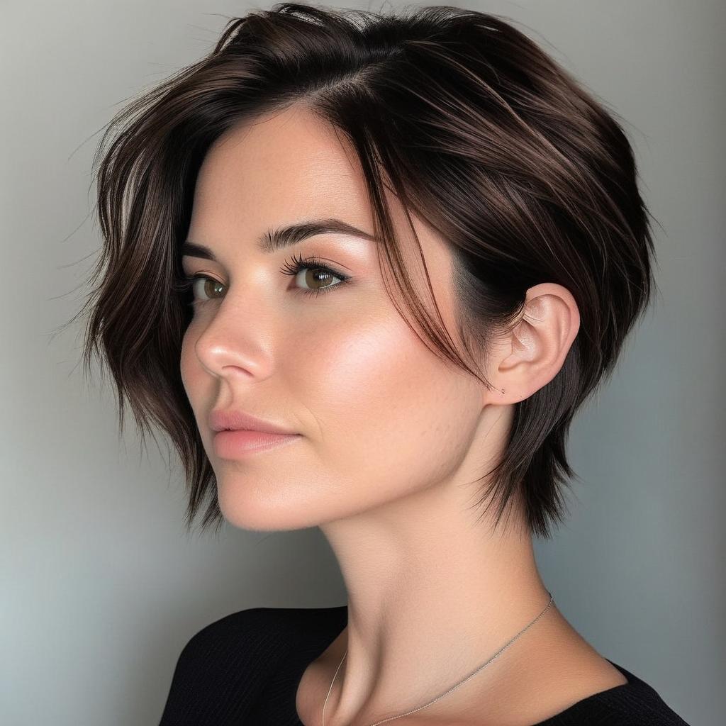 Effortless Elegance: Brunette Bob Portrait
