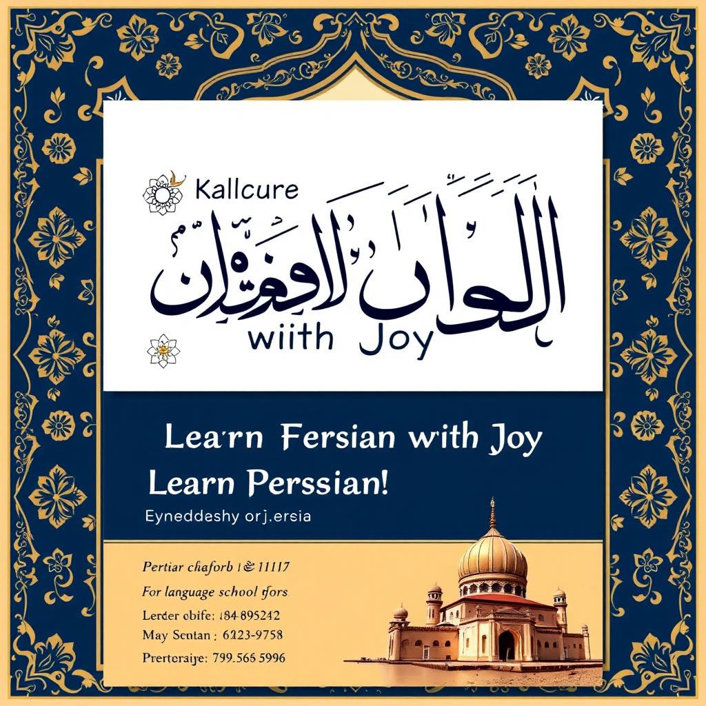 A beautifully designed visiting card that promotes learning Persian language
