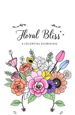A beautifully designed square cover for a floral design coloring book, featuring a vibrant and intricate arrangement of various flowers such as roses, daisies, tulips, and sunflowers