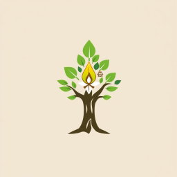 A creative logo design representing a scout theme incorporated into the shape of a tree