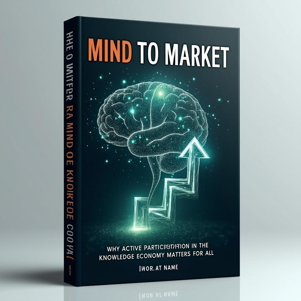 Design a compelling book cover for 'Mind to Market - Why Active Participation in the Knowledge Economy Matters for All'