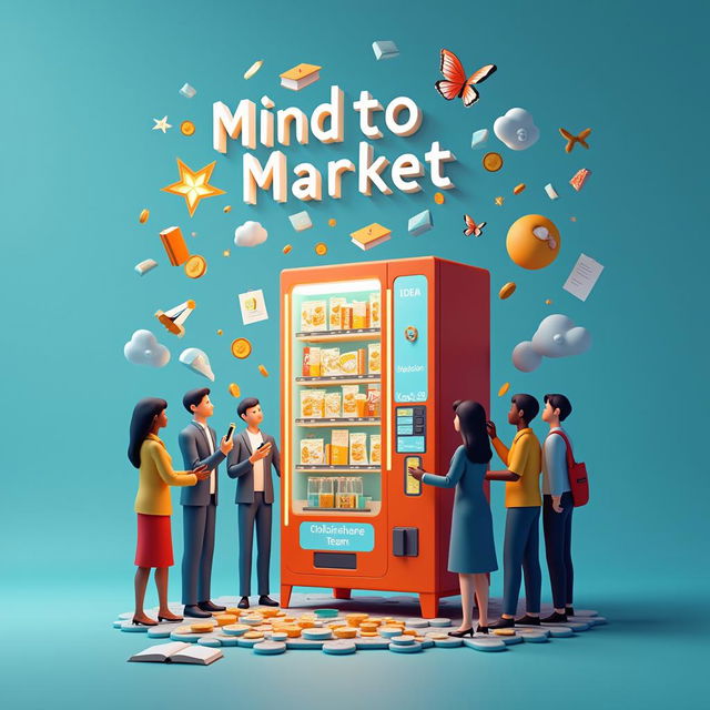 Create a 3D book cover for 'Mind to Market - Why Active Participation in the Knowledge Economy Matters for All'
