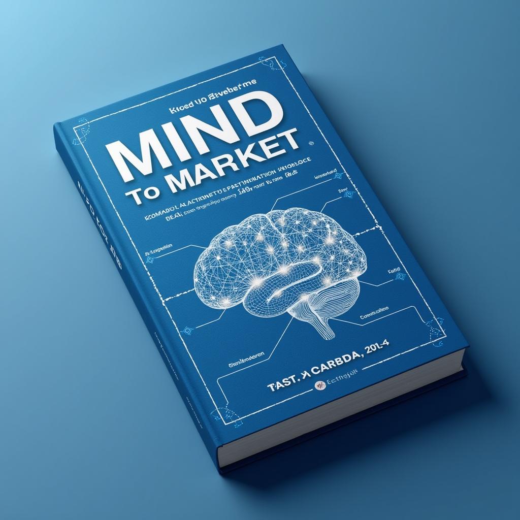 Create a captivating 3D book cover for 'Mind to Market - Why Active Participation in the Knowledge Economy Matters for All'