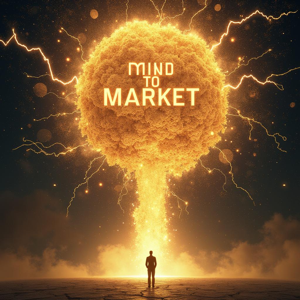 Create a captivating 3D book cover for 'Mind to Market - Why Active Participation in the Knowledge Economy Matters for All'