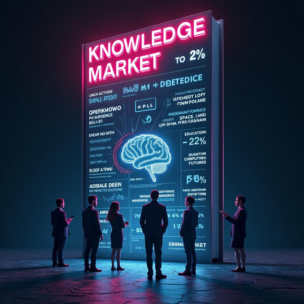 Design a dramatic 3D book cover for 'Mind to Market - Why Active Participation in the Knowledge Economy Matters for All'