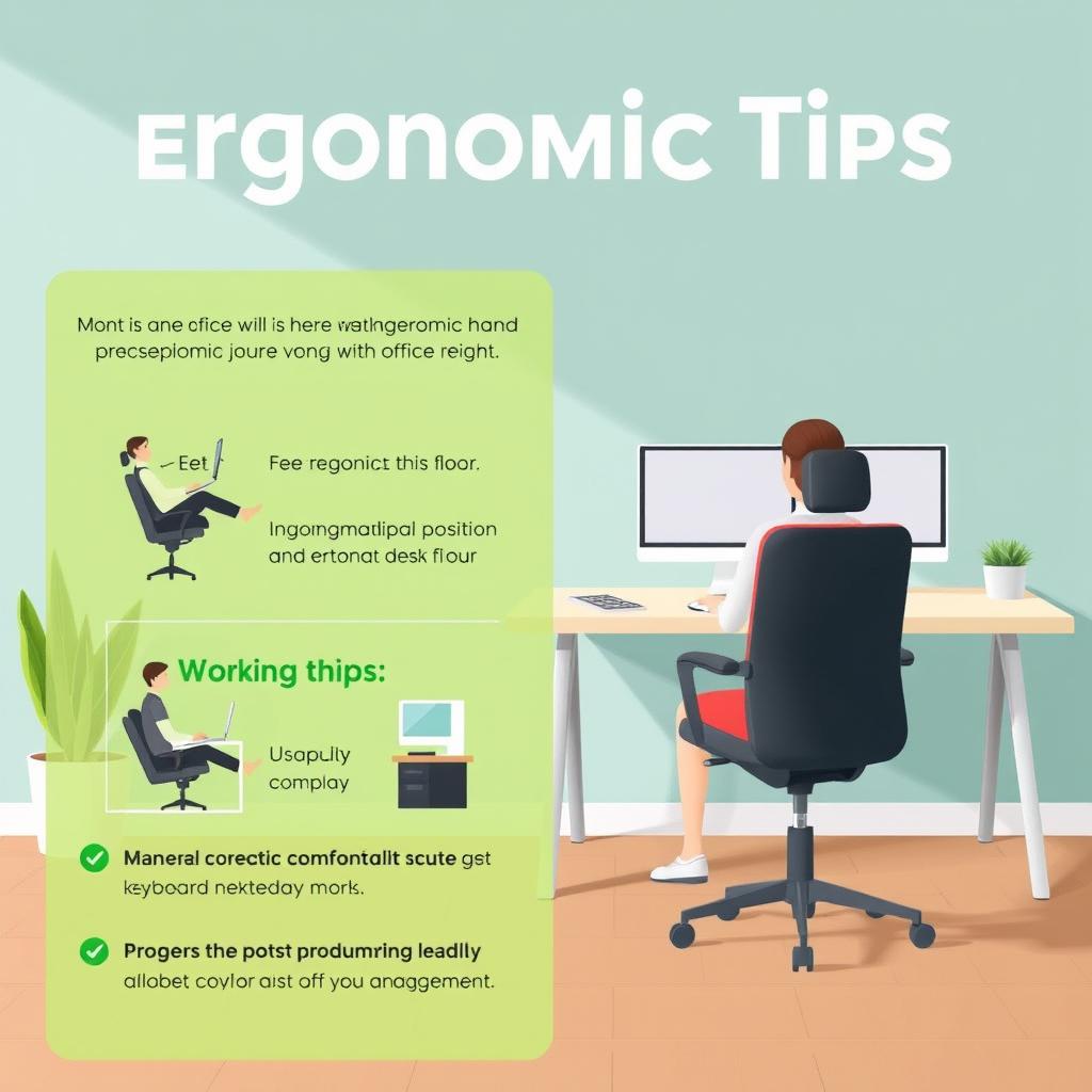 A visually appealing poster promoting ergonomic practices in office jobs