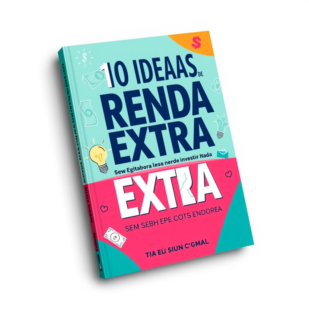 An eye-catching ebook cover design titled '10 Ideias de Renda Extra Sem Investir Nada'