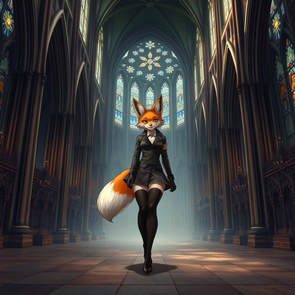 Confident Fox in Gothic Splendor