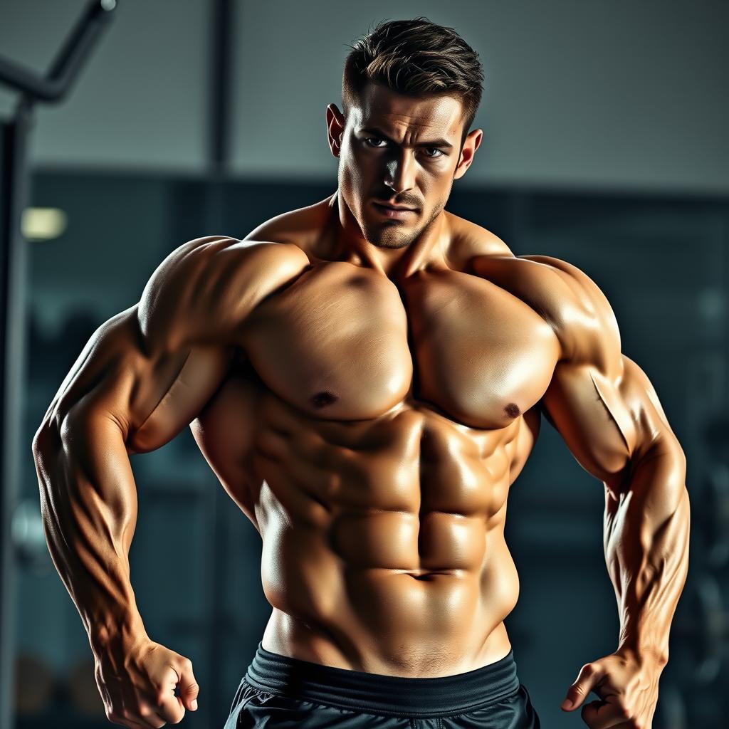 Dynamic Muscular Man Showcase | Idyllic AI Image Ideas