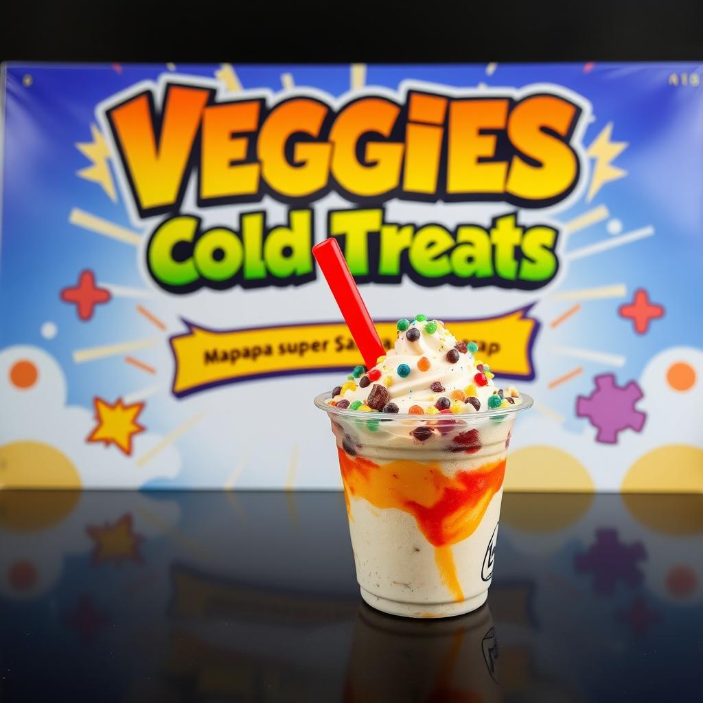 A bright and eye-catching business poster featuring a Vegeta theme