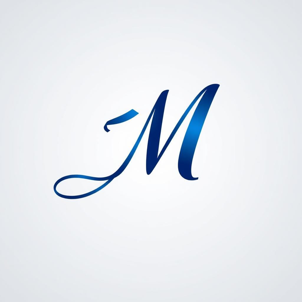 A modern, minimalist logo design featuring a sleek and elegant monogram of the letters 'B' and 'M'