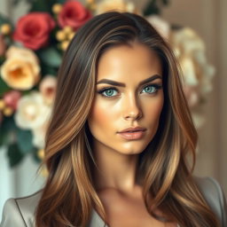 A stunning portrait of a woman with an air of elegance and poise