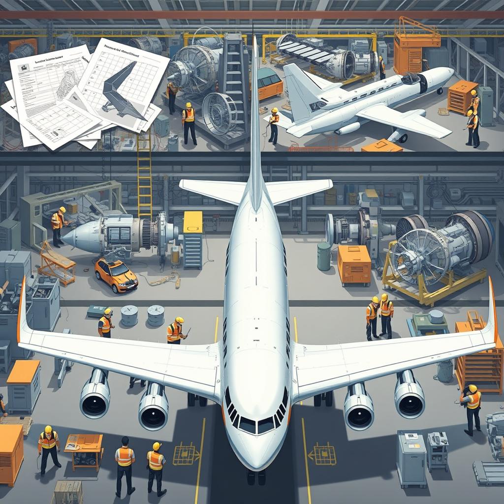 Step-by-Step Aircraft Construction Illustration