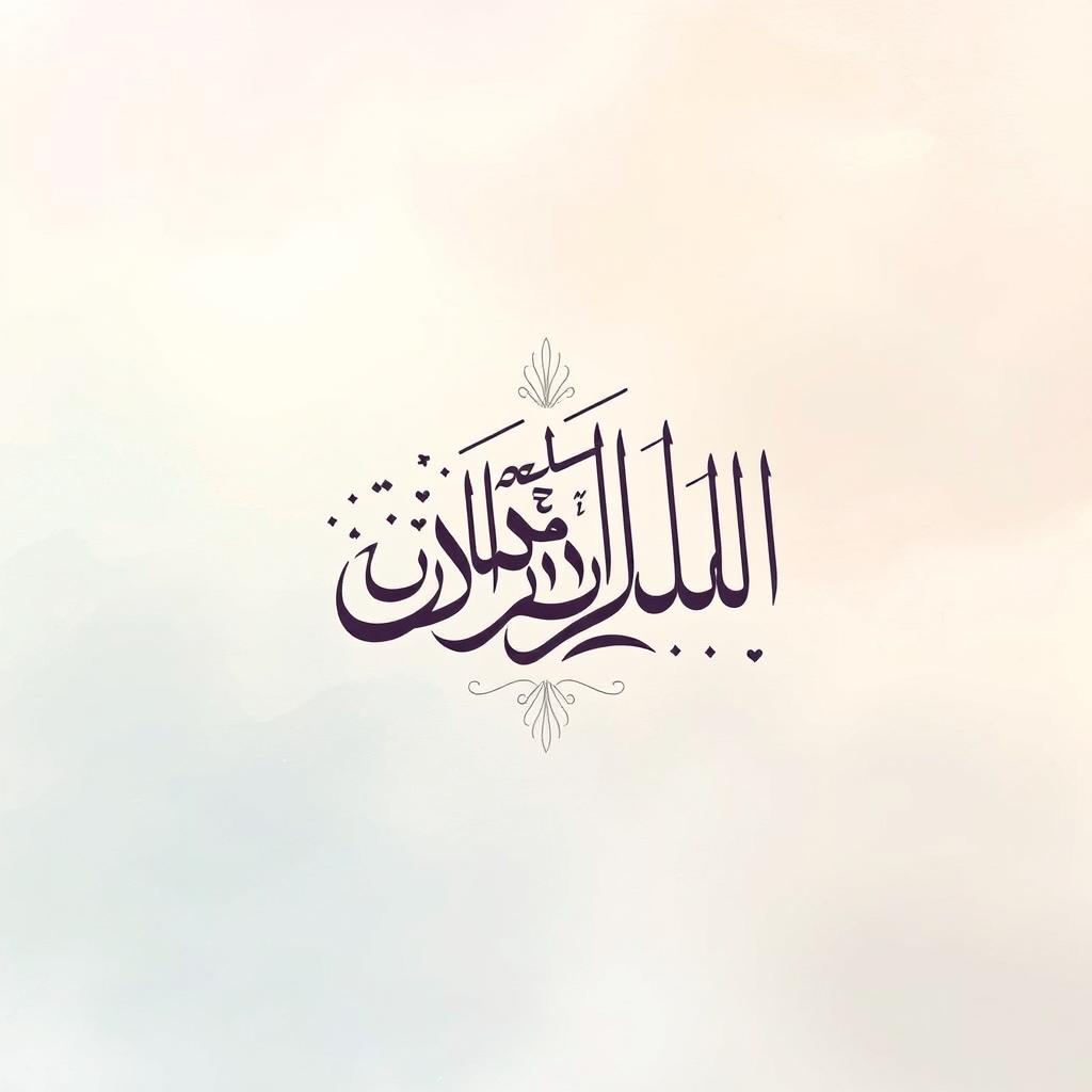 A serene background featuring an exquisite calligraphy design, showcasing elegant and flowing Arabic script
