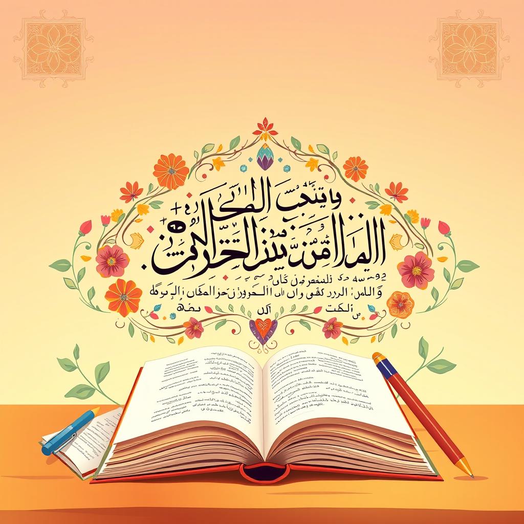 A beautifully illustrated educational Arabic lesson in Persian language