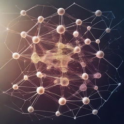 Generate an image depicting the abstract concept of AI, visualized as a complex network of glowing nodes and connections, symbolizing intelligence and learning