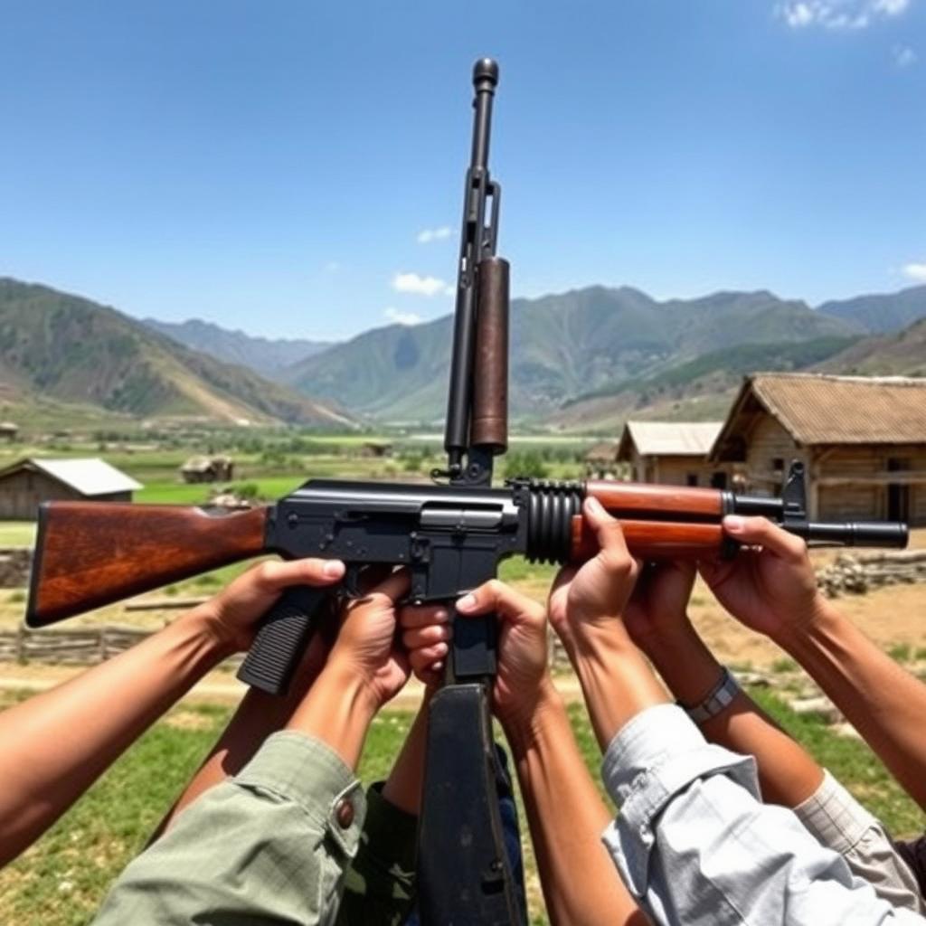 Unity in Adversity: AK-47 Symbolizing Resilience