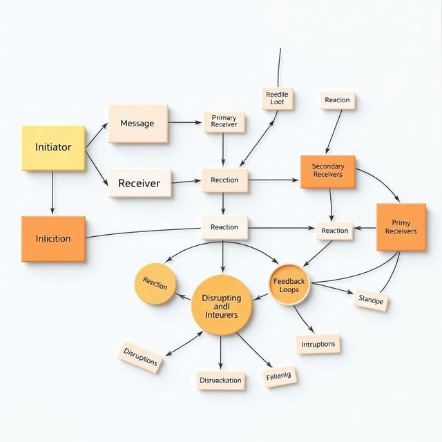 A detailed flowchart diagram illustrating a communication model