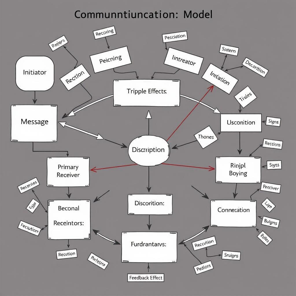 A detailed flowchart diagram illustrating a communication model