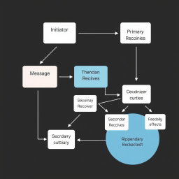 A detailed flowchart diagram illustrating a communication model