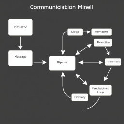 A detailed flowchart diagram illustrating a communication model