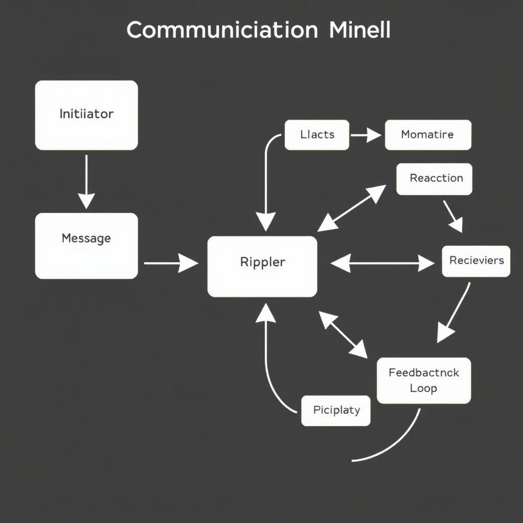 A detailed flowchart diagram illustrating a communication model